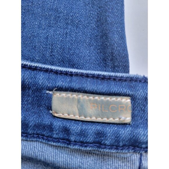 Anthropolgie Pilcro Dark Wash Rew Hem Wide Leg Jeans Size 33T Casual Bohemian - Picture 2 of 9